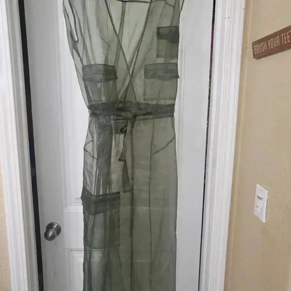 Zara Green Organza Dress XXL - Picture 2 of 8